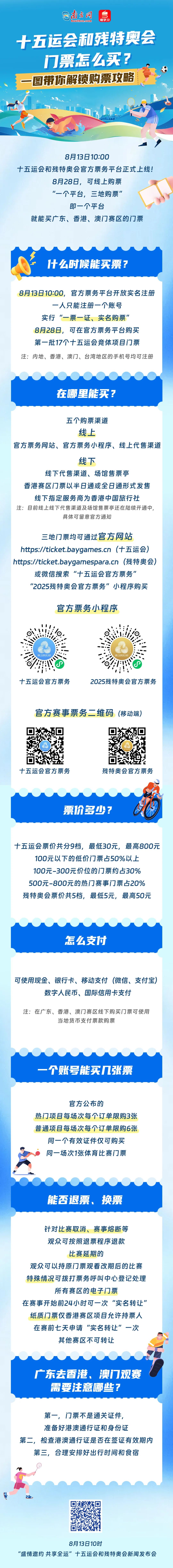 一圖帶你輕松解鎖十五運會和殘特奧會購票全指南