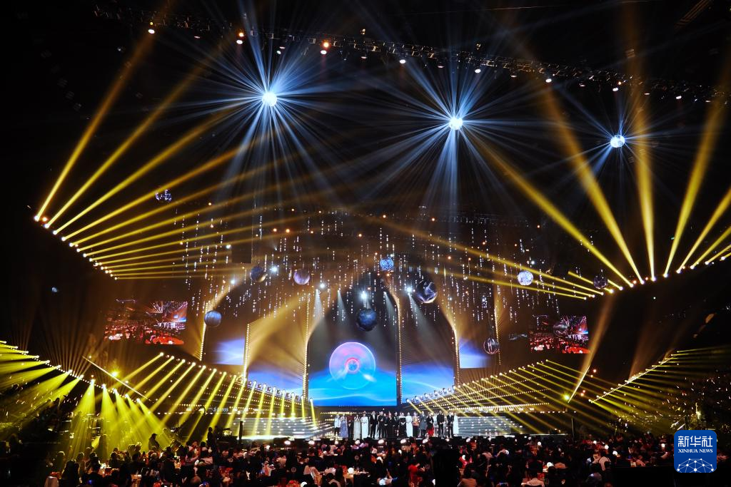 這是9月28日拍攝的晚會現(xiàn)場。