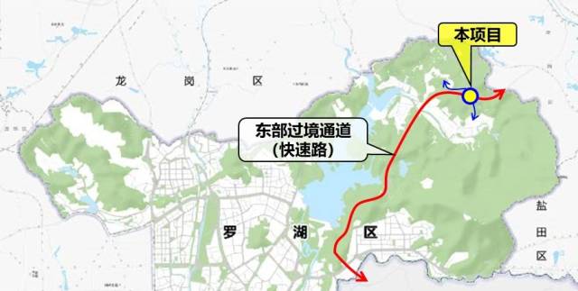 深圳東部過(guò)境通道龍過(guò)水立交及銜接通道市政工程項(xiàng)目區(qū)域位置圖,圖源深圳交通 深圳東部過(guò)境通道龍過(guò)水立交及銜接通道市政工程項(xiàng)目區(qū)域位置圖,圖源深圳交通