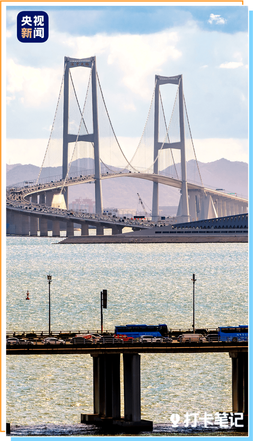 △深中通道與廣深沿江高速同框 △深中通道與廣深沿江高速同框