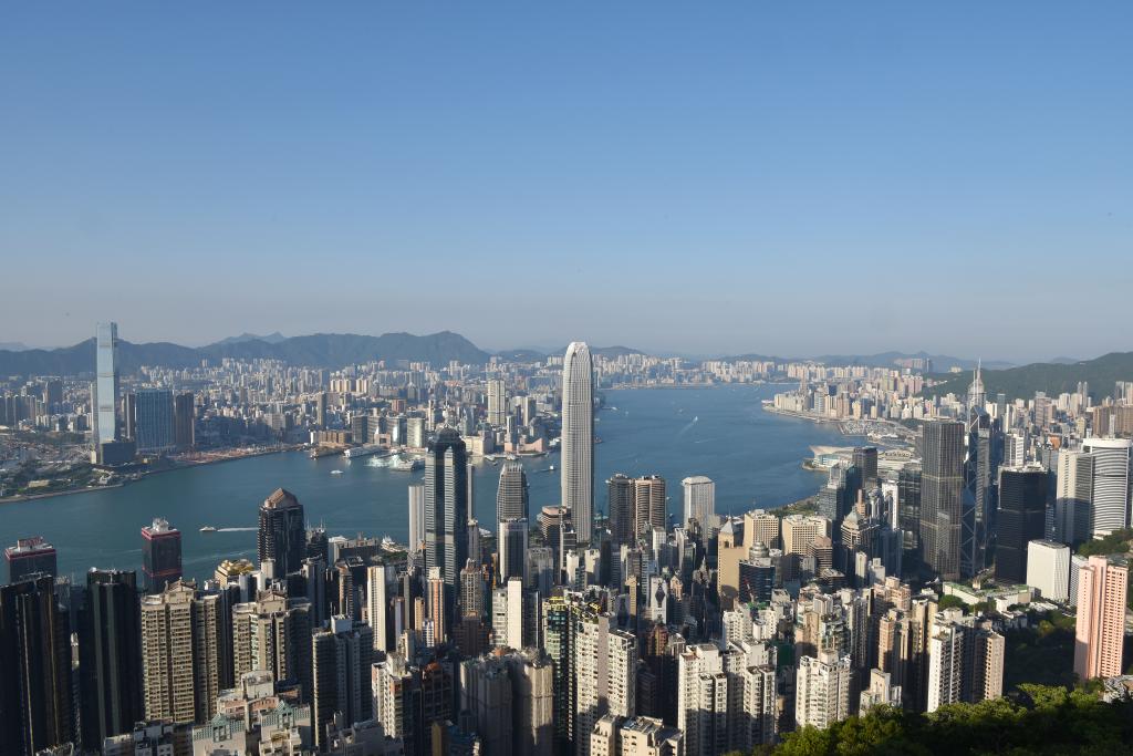 這是5月12日拍攝的香港城市風光。新華社記者 陳鐸 攝